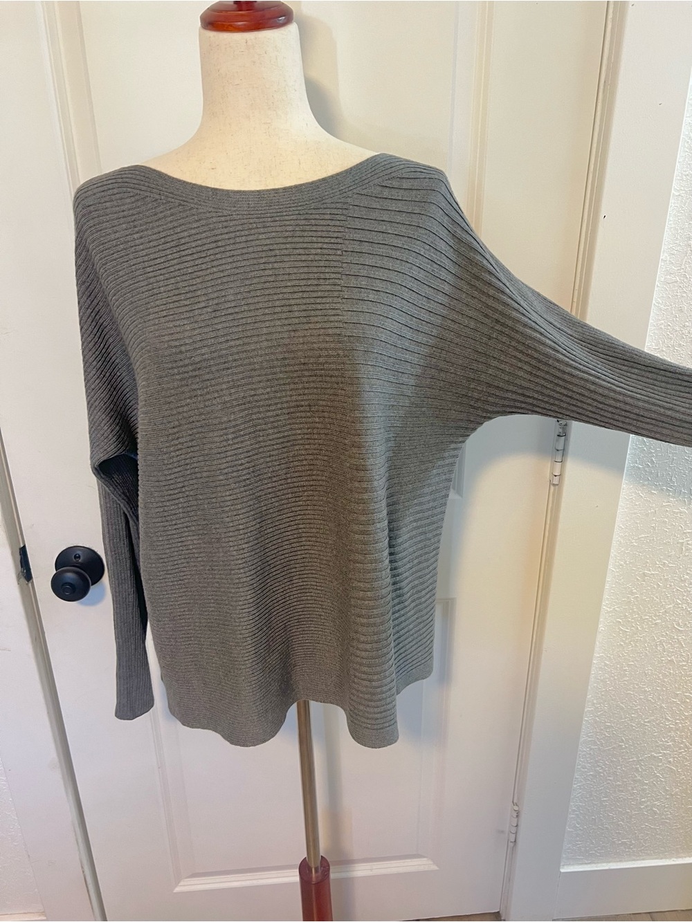 Eileen Fisher Bateau Neck Dolman Sleeve Organic Cotton and Silk Blend Sweater